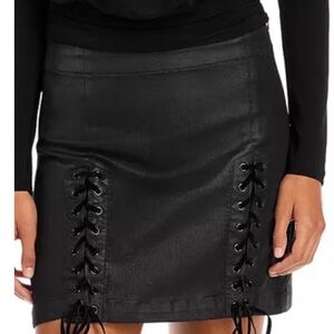 Ramy Brook Black Lace-Up Mini Ryder Skirt